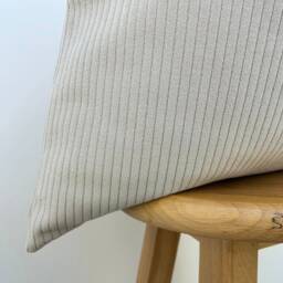 Neutral Striped Velvet Pillow Cover Boho Couch Cushion, Custom Size - All Duties Paid Usa - thumbnail 3