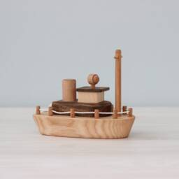 Handmade Wooden Ship Toy Personalized Boat, Natural Baby Toys From Ukraine Shops - thumbnail 3