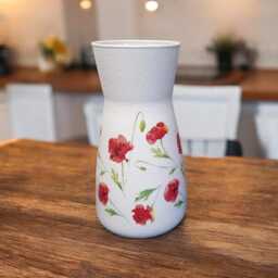 Pretty Poppy Vase, Decor, Gifts, Stylish Red & White Remembrance Day Poppy, Christmas Gifts For Nan - thumbnail 3