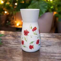 Pretty Poppy Vase, Decor, Gifts, Stylish Red & White Remembrance Day Poppy, Christmas Gifts For Nan - thumbnail 2