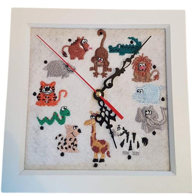 Embroidered Safari Animal Clock. - Silent - image 1