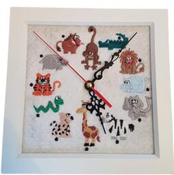 Embroidered Safari Animal Clock. - Silent - thumbnail 1