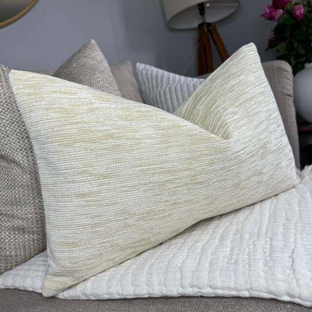 Textured Cream Pillow Cover, Neutral Euro Sham, Sofa Furnishing Cushion Boho Home, Lumbar Cover Zambia - image 1