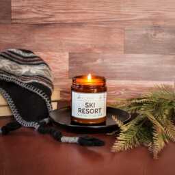 Ski Resort Candle Scented Candle, Woods, Pine Forest Cozy Winter Cabin Snowy Lodge - thumbnail 3