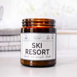 Ski Resort Candle Scented Candle, Woods, Pine Forest Cozy Winter Cabin Snowy Lodge - thumbnail 2