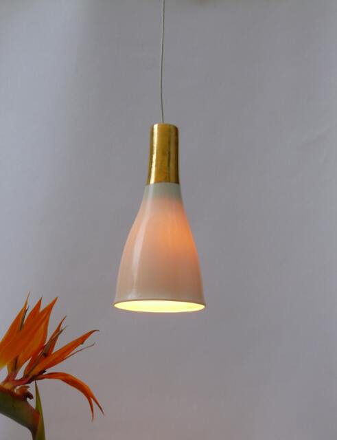 Unique Porcelain Bell With Gold, Hanging Lamp, Pendant Lights, Bar Lights - image 1