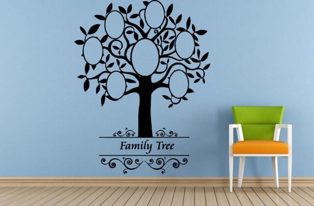 Big Family Tree Picture Frame Birds Floral Flower Pattern Window Wall Decal Vinyl Sticker Mural Room Decor L1730 - image 1
