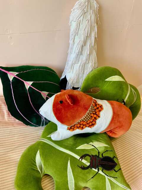 Gloria The Dutch Guinea Pig Animal Cushion /Pillow Handmade in Brighton Using Cotton Velvet & Fabric , Eco Filling - image 1