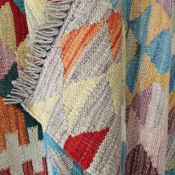 Multicolour Runner Rug, Handmade Artisan Afghan Turkish Aztec Navajo Wool Kilim Rug 288x83 cm - thumbnail 3