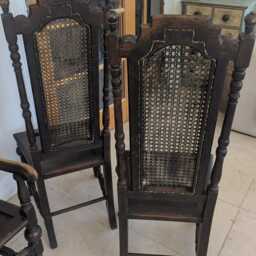 Set Of 6 Corolean Style Oak High Back Dining Chairs - 2 X Carvers & 4 - Sold As A Set - thumbnail 4