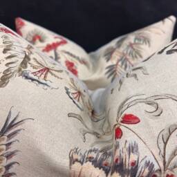 Vervain Pajaro Exotica Luxury Designer Fabric Vintage Bird Cushion Pillow Cover - thumbnail 2