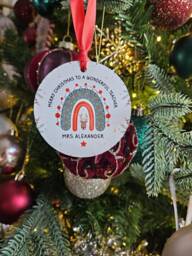 Personalised Teacher Christmas Bauble Thank You Gift - thumbnail 1