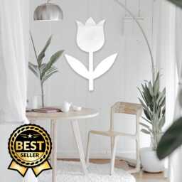 Tulip Flower Mirror Custom Acrylic Wall Decor - thumbnail 1