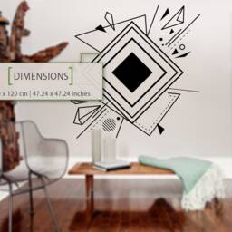 Geometric Wall Decal Abstract Minimalist Art, Modern Office Decor - 47.24 Inches - thumbnail 2