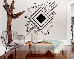 Geometric Wall Decal Abstract Minimalist Art, Modern Office Decor - 47.24 Inches - thumbnail 1
