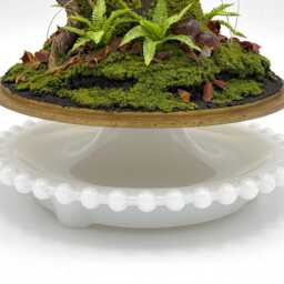 Handmade Forest Scene in Glass Cloche With Vintage Metal Base - thumbnail 4