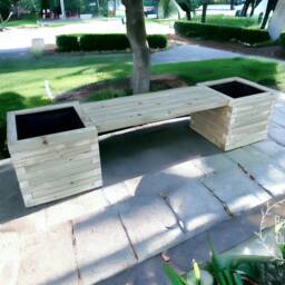 Somerset Style Garden Planter Wooden Bench Outdoor Seating - thumbnail 3