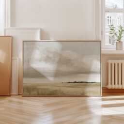 Prairie Cloud Poster, Neutral Grassland Print, Landscape Wall Art, Paper - thumbnail 4
