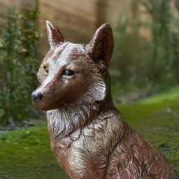 Large Fox Statue Realistic Sculpture Outdoor Wildlife Figurine Rustic Cement Sitting Unique Wild Animal Decoration Fox Lover Gift - thumbnail 2