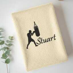 Personalised Boxing Towel - Custom Embroidered Name Or Text Soft Cotton Sports Gift For Boxers & Fighters - thumbnail 2