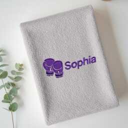 Personalised Boxing Towel - Custom Embroidered Name Or Text Soft Cotton Sports Gift For Boxers & Fighters - thumbnail 3