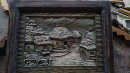 Ukrainian Village Wood Carving, Wall Art Sculpture, Linden & Ash - thumbnail 1