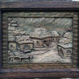 Ukrainian Village Wood Carving, Wall Art Sculpture, Linden & Ash - thumbnail 3