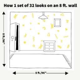 Kids Room Decals, Vinyl Wall Sticker Decal Art Yellow Doodle Playroom & Nursery Decor - thumbnail 4