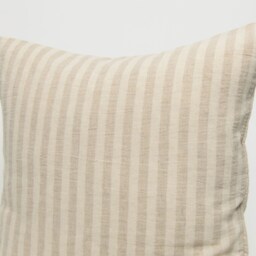 striped Linen Cotton Cushion Cover, Natural Beige Pillow, Optional Kapok Insert - thumbnail 3