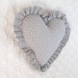 Floral Print Heart Pillow Gray Boho Sofa Decoration - thumbnail 4