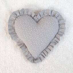 Floral Print Heart Pillow Gray Boho Sofa Decoration - thumbnail 2