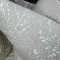 "Decorative Cushion Cover, Fern Leaf Pillow Cover , Beige Ivory , 12"" X 20" - thumbnail 3