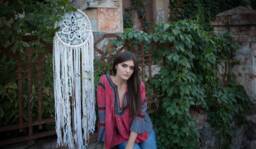 Crochet Dreamcatcher Wall Hanging, Boho Nursery Decor - thumbnail 1