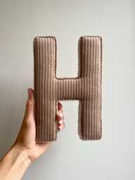 Corduroy Fabric Letter - Nursery Decor Inspo Baby Gift Wall Hanging Made By Anna - thumbnail 1