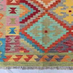 Handwoven Afghan Kilim Rug - 7??10 Ft Geometric Wool For Bedroom - thumbnail 2