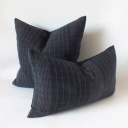 Black Pillows White Stripes Sofa Cushions Pillow-Case Handmade Fabrics Decorative Throw Cushions - thumbnail 4