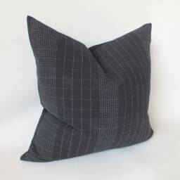 Black Pillows White Stripes Sofa Cushions Pillow-Case Handmade Fabrics Decorative Throw Cushions - thumbnail 2