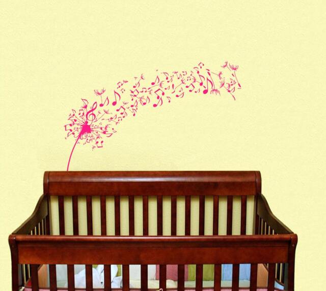 Wall Decals Dandelion Musical Notes Home Decor Vinyl Decal Sticker Kids Nursery Baby Room V230 - image 1