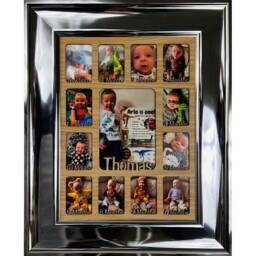 Newborn Baby 1st Year Personalised Photo Frame 1-12 Months - Natural Finish & Grey Insert - thumbnail 3