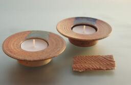 Ceramic Candle Holder Set Of 2 Stoneware Tea Light Holders Handmade Pottery Table Decoration Christmas Gift Home Decor Woodfired