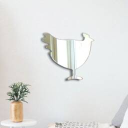 Chicken Acrylic Mirror Wall Art - Personalized Engraving - thumbnail 3
