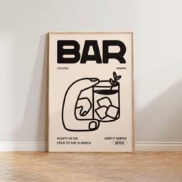 Bar Print Wall Art, Sign, Kitchen Print, Cocktail Illustration Poster, Home Hand Drawn Prints - thumbnail 3