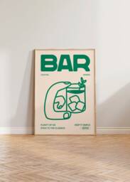 Bar Print Wall Art, Sign, Kitchen Print, Cocktail Illustration Poster, Home Hand Drawn Prints - thumbnail 1