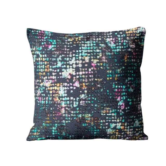 Clarke & Scintilla, Midnight, Navy, Teal Silver Luxury Cut Velvet Cushion Cover, Lumbar Throw Pillow Home Decor - image 1