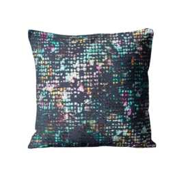 Clarke & Scintilla, Midnight, Navy, Teal Silver Luxury Cut Velvet Cushion Cover, Lumbar Throw Pillow Home Decor