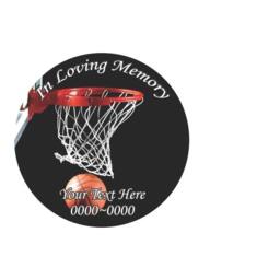 Basketball in Loving Memory Full Color Circles 011 Custom Vinyl Wall Decal Or Car Sticker - Ilmfullcolorcircles011Et