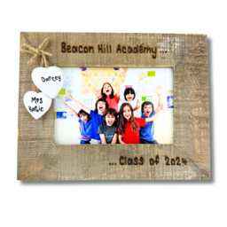 Primary/Secondary School Leavers - Personalised Driftwood Photo Frame 6x4 - thumbnail 1