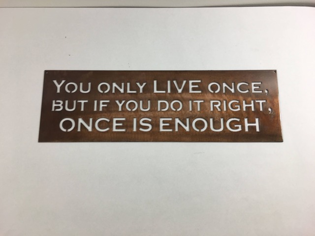 Metal Wall Art You Only Live Once Inspirational Quote - image 1