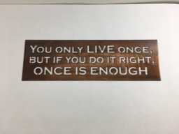 Metal Wall Art You Only Live Once Inspirational Quote - thumbnail 1
