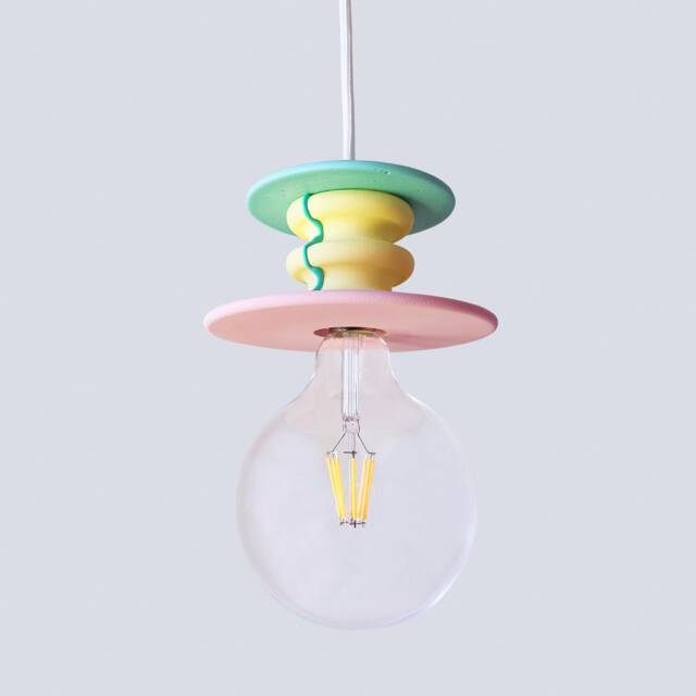 Yellow, Pink & Green Suspension Lamp - Frutti Small Colorful Pendant Light - image 1